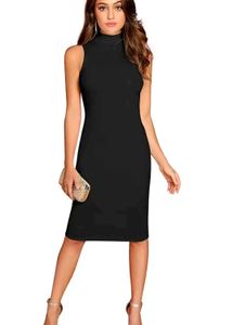Women&#39;s high neck sleeveless dress