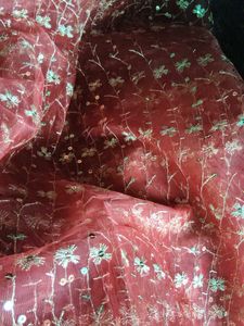 Red Embroidered Dupatta
