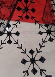 Black Embroidered Lace Fabric