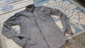 Men's Stylish Grey Patterned Casual Shirt