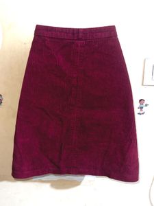 Burgundy Corduroy Mini Skirt
