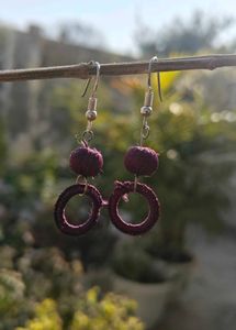 Violet Silk Thread Earrings