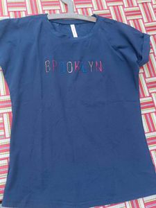 Navy Blue &#39;Brokly&#39; Tee