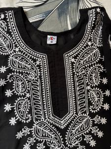 Black Embroidered Kurti Tunic