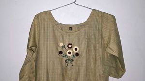 Olive Green floral Kurta