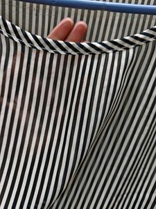 Black &amp; White Striped Sheer Top