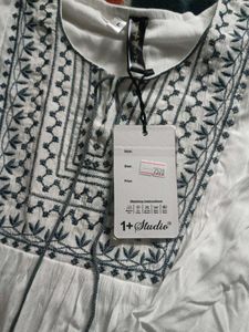 White Embroidered Tunic Top