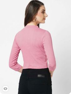 Pink Ribbed Top