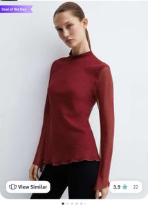 Mango Tie Neck Top