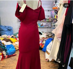 Elegant Red Off-Shoulder Dress