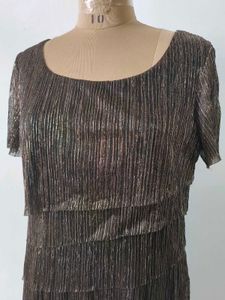 Vintage Metallic Tiered Dress