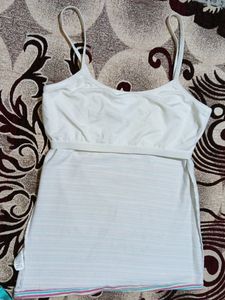 MAX Attached Bra Spaghetti Top-Multicolour- New