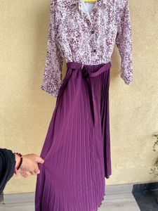 Pleated Purple Dress
