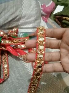 Red &amp; Gold Embellished Trim