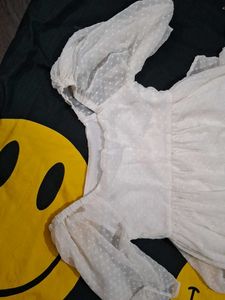 White Sheer Sleeve Dress