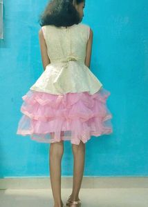 Beautiful Pink &amp; Golden Party Dress for Girls – Si