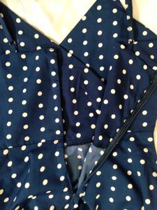 Blue Polka Dot Mini Dress