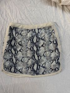Snakeskin Sequin Mini Skirt