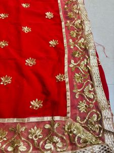 Red Embroidered Saree