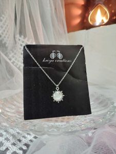 Silver Sunburst Pendant Necklace