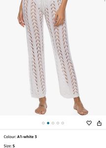 White Trendy Crochet Pants