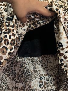 Leopard Printed Ruffle Midi Dress