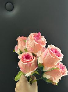 Elegant Peach Roses Bouquet artificial
