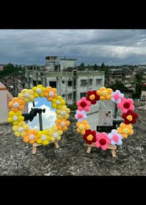 Crochet Puff Flower Mirror