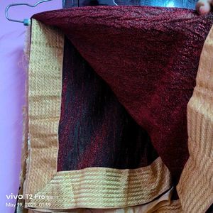 Double Shaded Brown Golden Saree