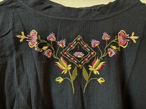Black Embroidered Top