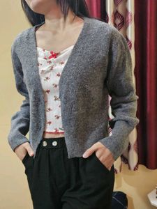 Gray Cardigan Sweater from H&amp;M pre-loved