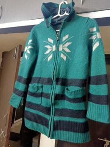 WOMENS NEW Green  Hooded Knit Jacket