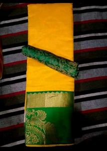 Yellow & Green Saree💛💚