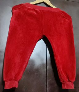 Maroon Velvet Pajami For 3-4 Year Boy