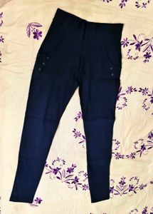 Navy High-Waisted Pants