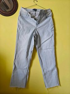 Chalk Wash Straight-Cut Denims