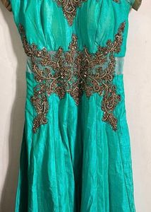 Teal Embellished Gown