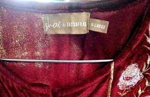 Velvet look Embroidered Kurta