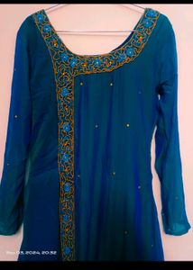 Peacock Blue Double Shade Kurta