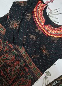 Vintage Rajasthani Peacock Print Short Kurti