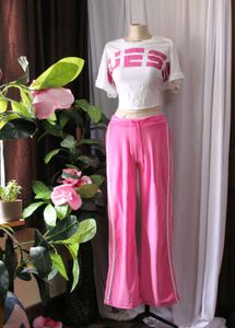Pink Y2K Flared Pants