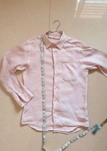 Uniqlo light Pink Linen Shirt Thrift