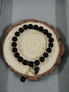 Black Beaded Heart Bracelet