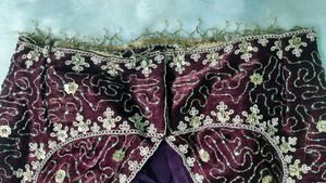 Wine  Jimmy Choo Embroidered Lehga