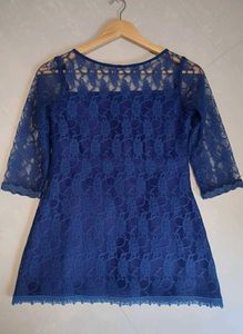 Elegant Blue Lace Top