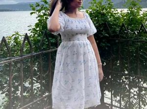 Floral White Midi Dress