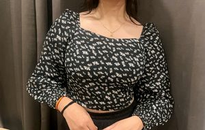 RARE Brand Women&#39;s Floral Black Top