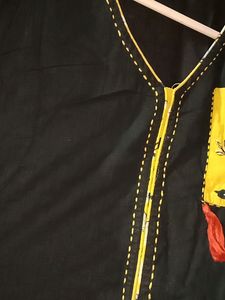 Cotton Black Kurta