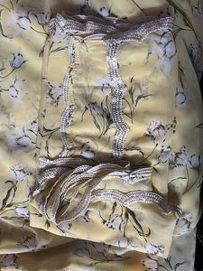 Yellow Floral Print Kurta Set