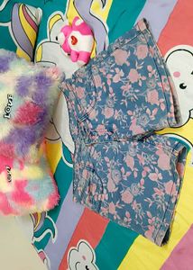 Floral Denim Shorts